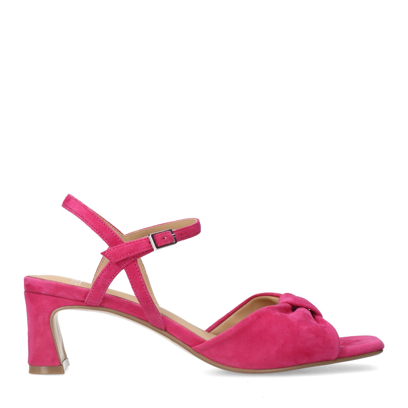 Roze suède sandalen met hak