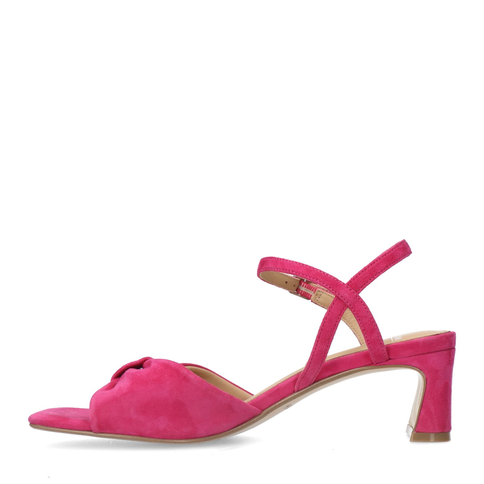 Roze suède sandalen met hak