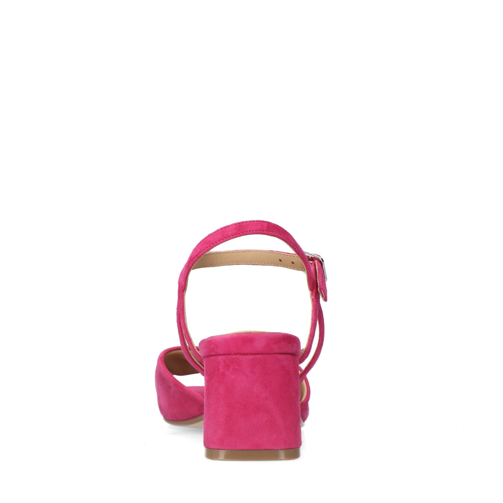 Roséfarbene Veloursleder-Sandaletten