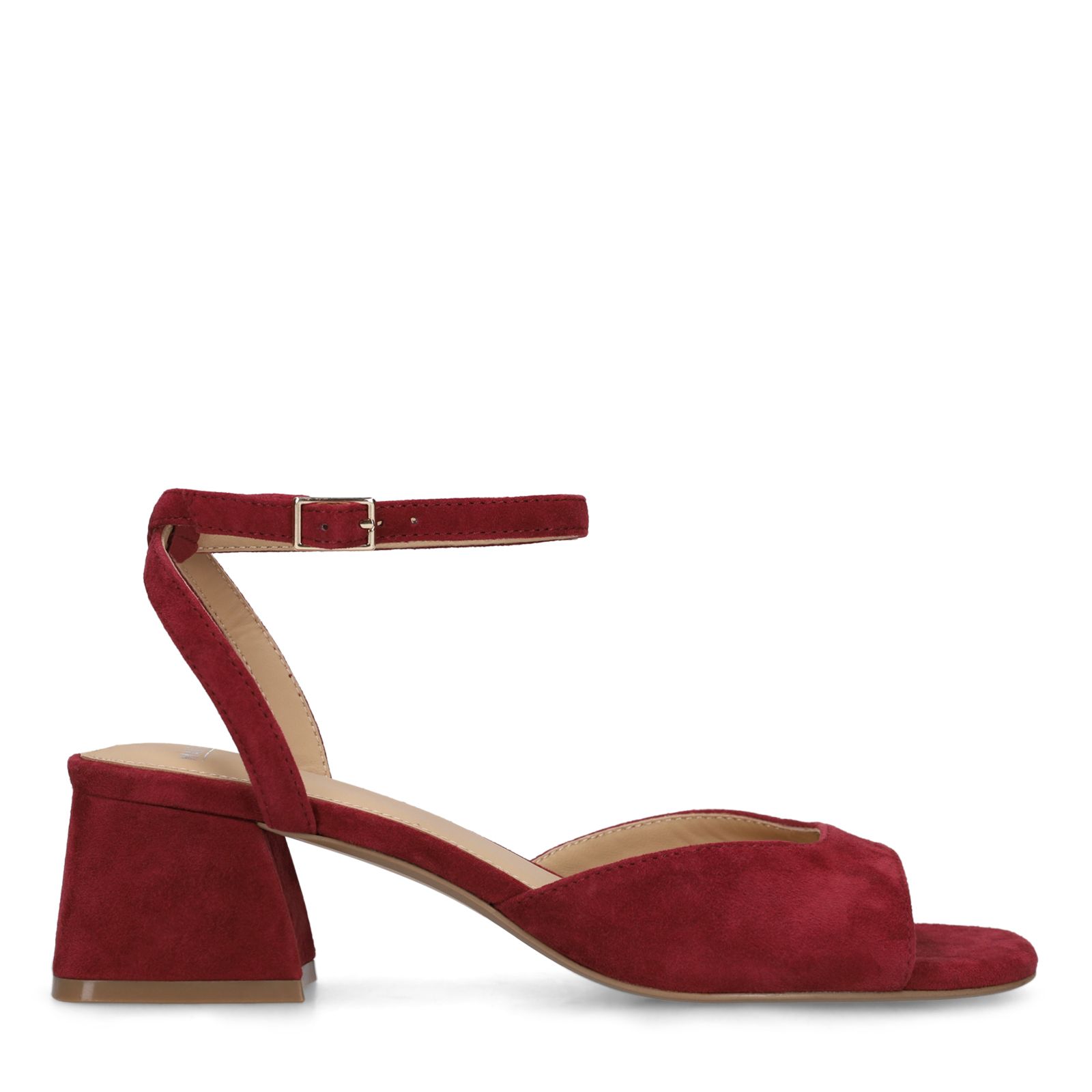 Bordeauxrote Veloursleder-Slingbackpumps