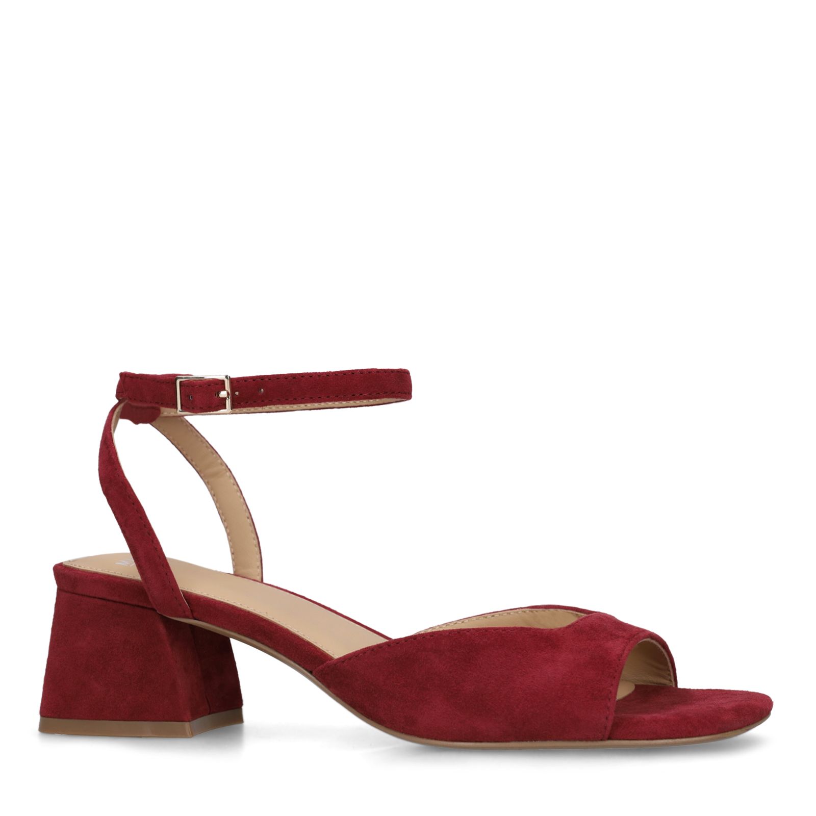 Bordeauxrote Veloursleder-Slingbackpumps