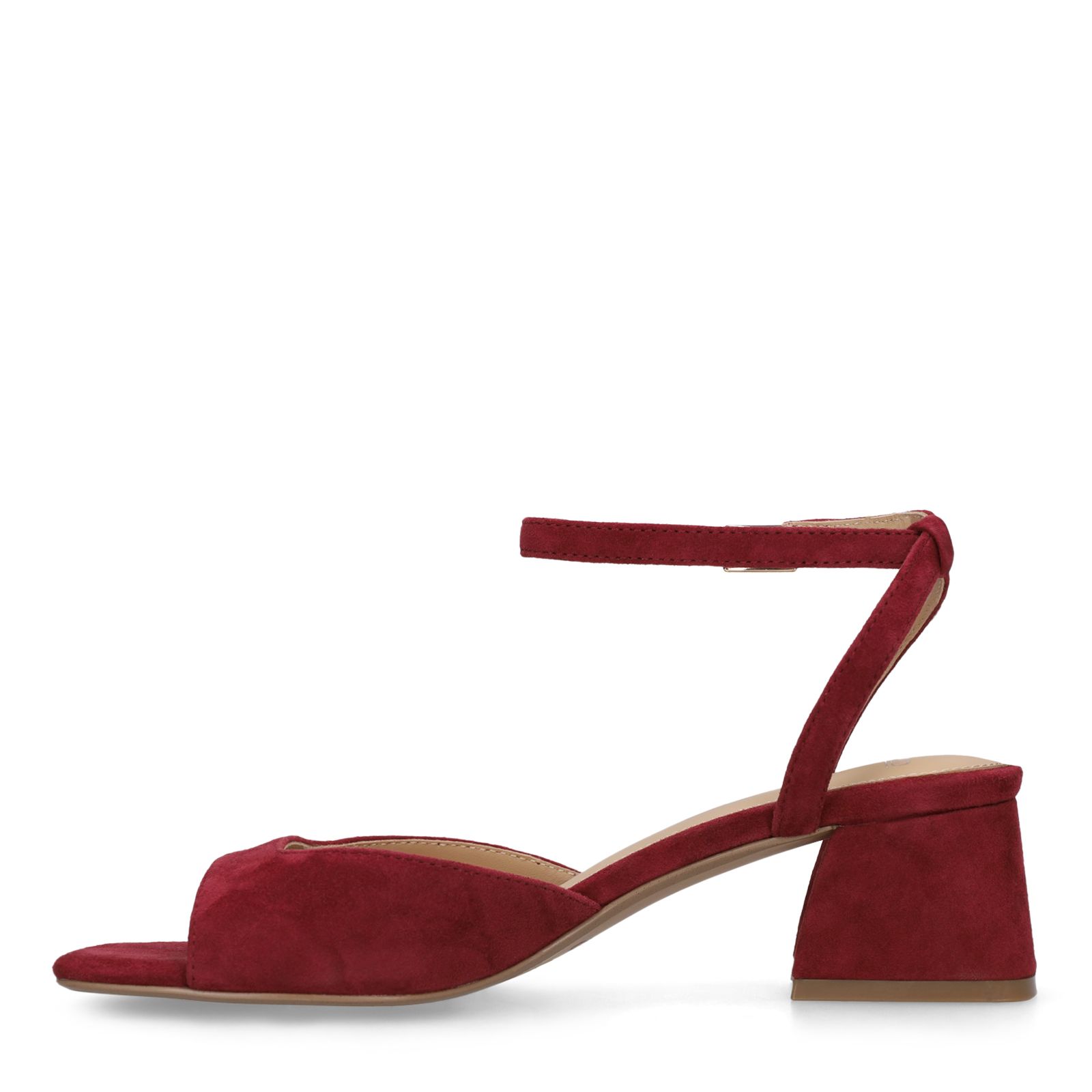 Bordeauxrote Veloursleder-Slingbackpumps
