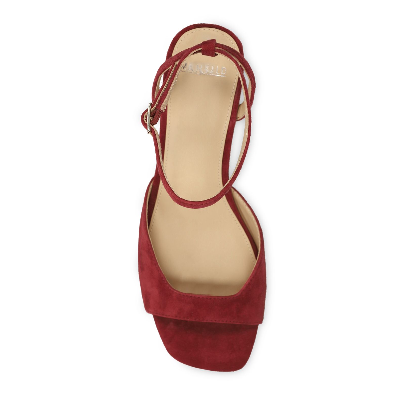 Bordeauxrote Veloursleder-Slingbackpumps