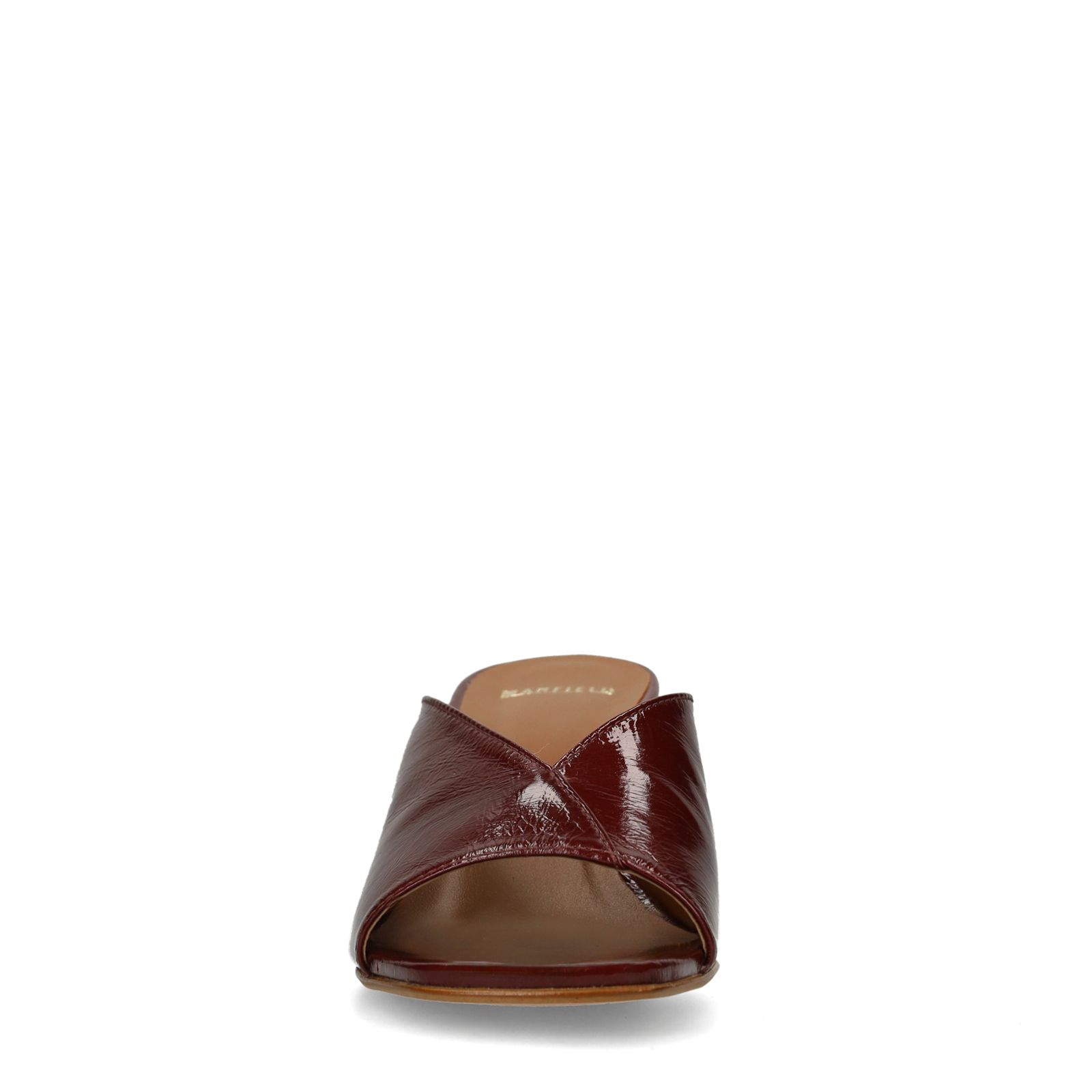 Bordeaux rode lakleren sandalen met hak