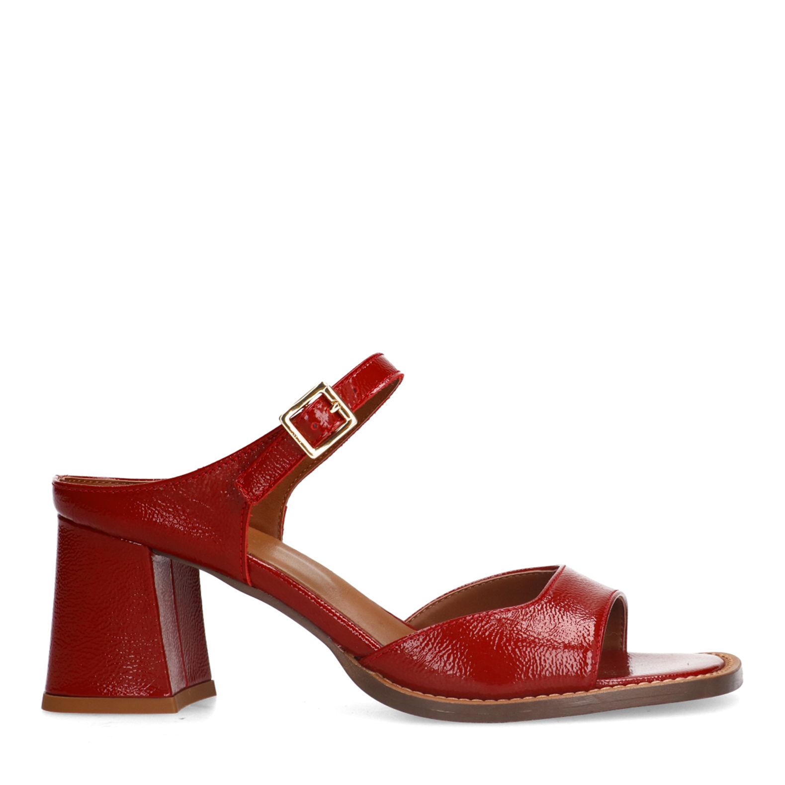 Rote Ledersandaletten