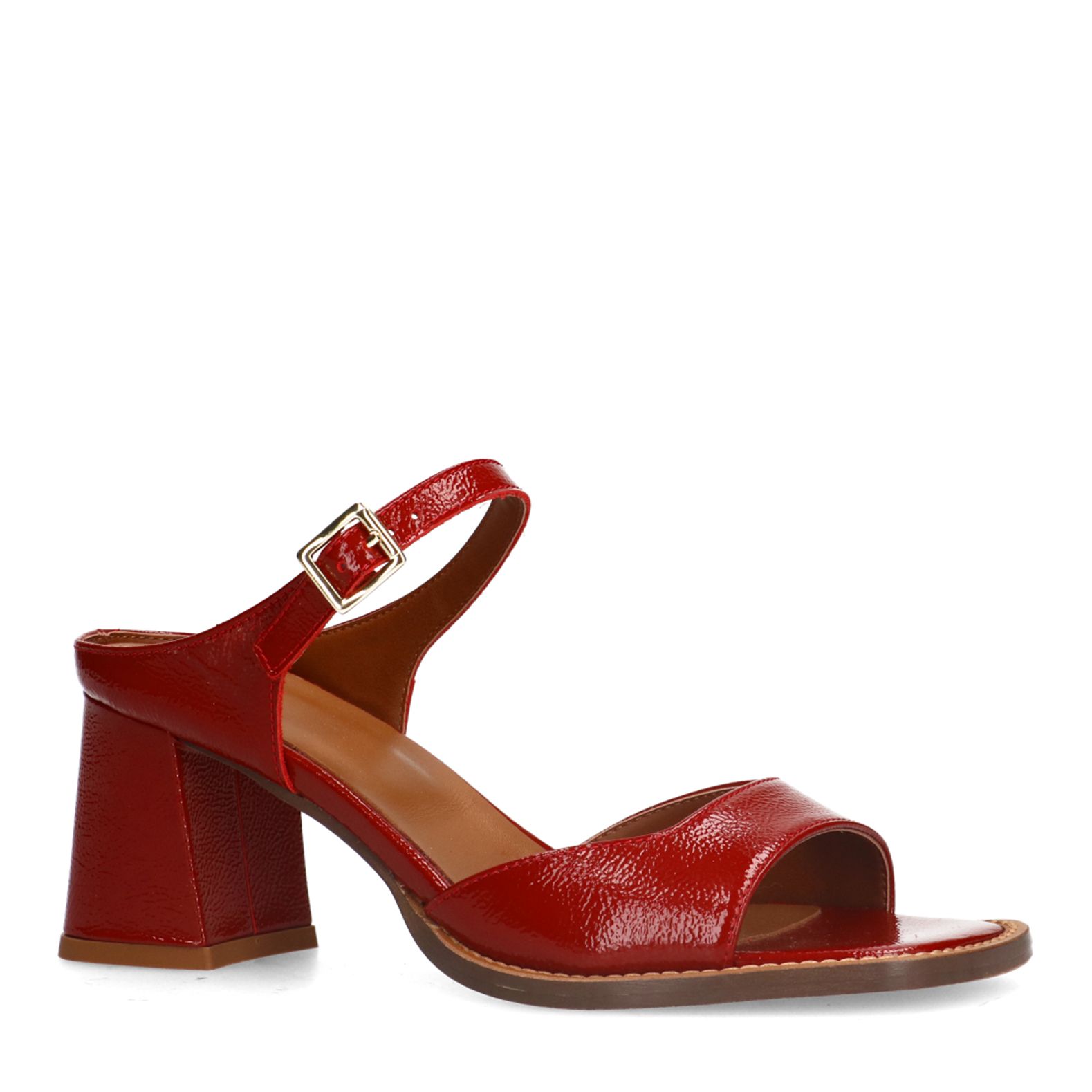 Rode lakleren sandalen met hak