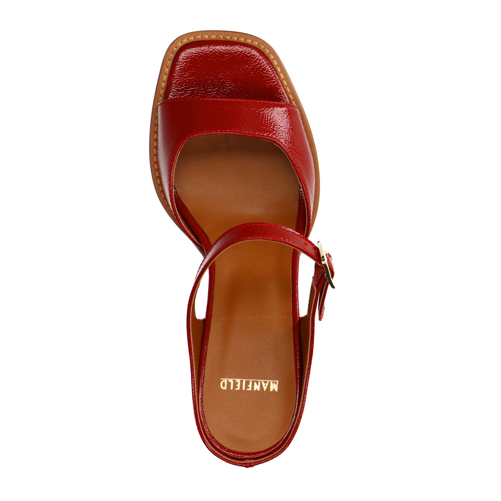 Rode lakleren sandalen met hak