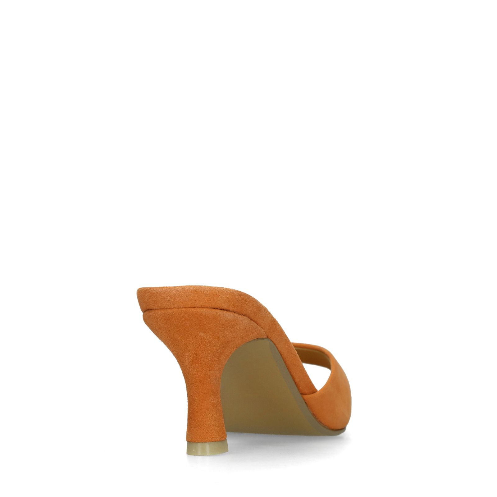 Orangefarbene Veloursleder-Pumps