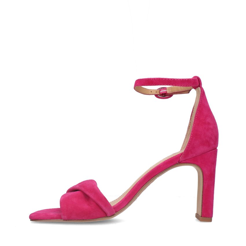 Roze suède sandalen met hak