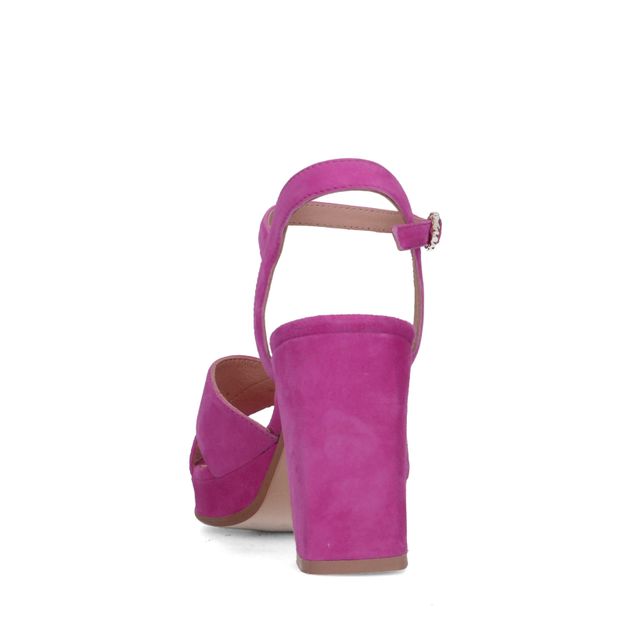 Roze suède sandalen met hak
