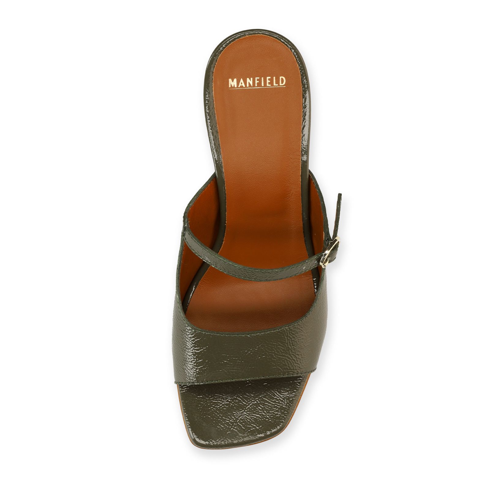 Groene leren sandalen met hak