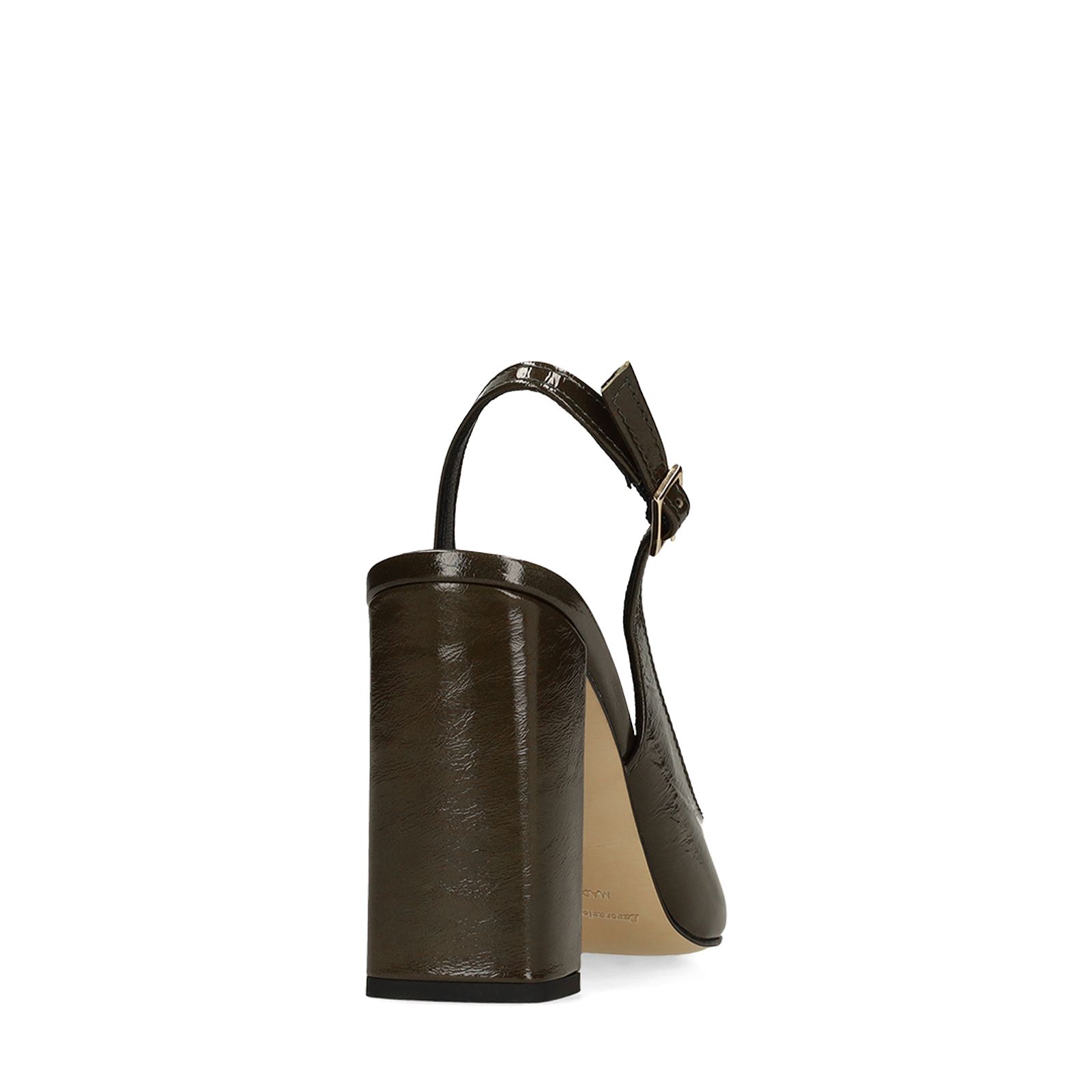 Dunkelgrüne Leder-Slingbacks
