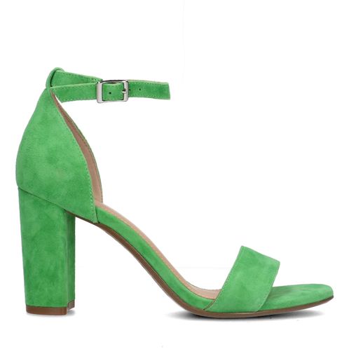Groene suède sandalen met hak