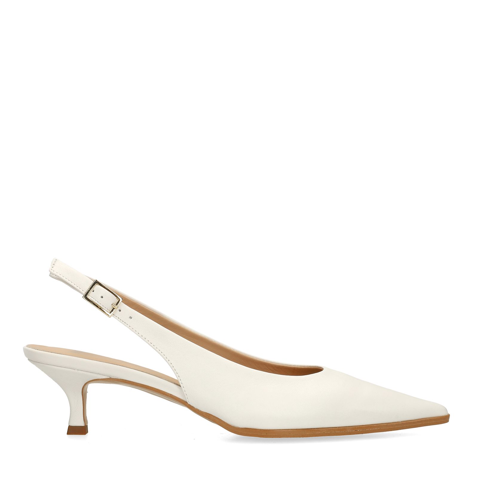 Off white leren slingbacks