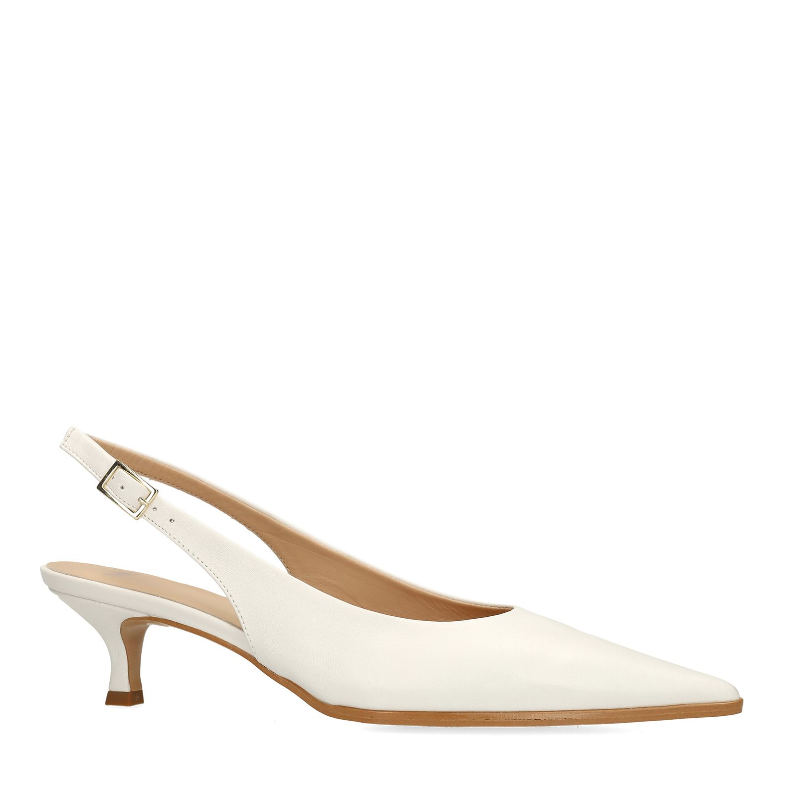 Off white leren slingbacks