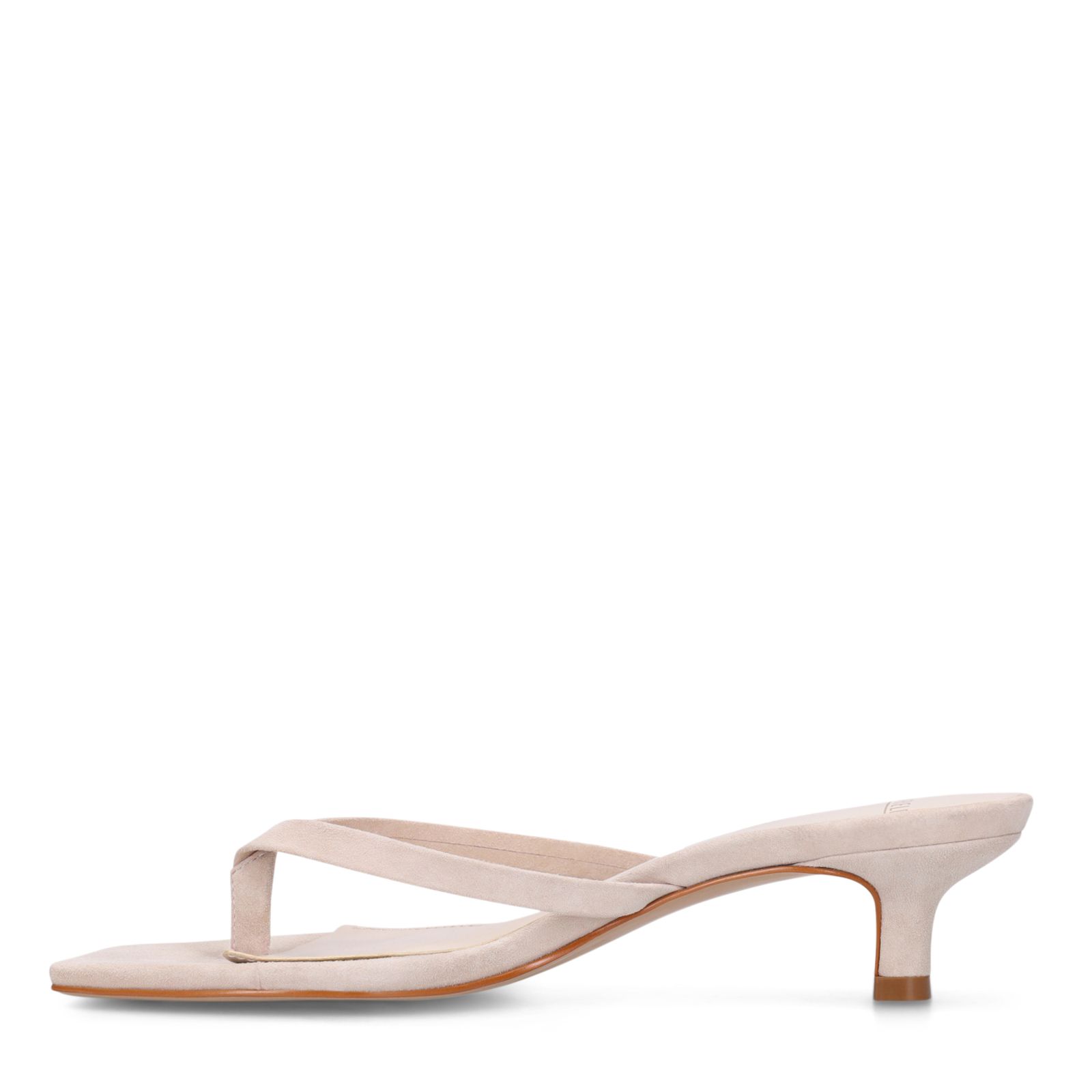 Witte suède hak slippers