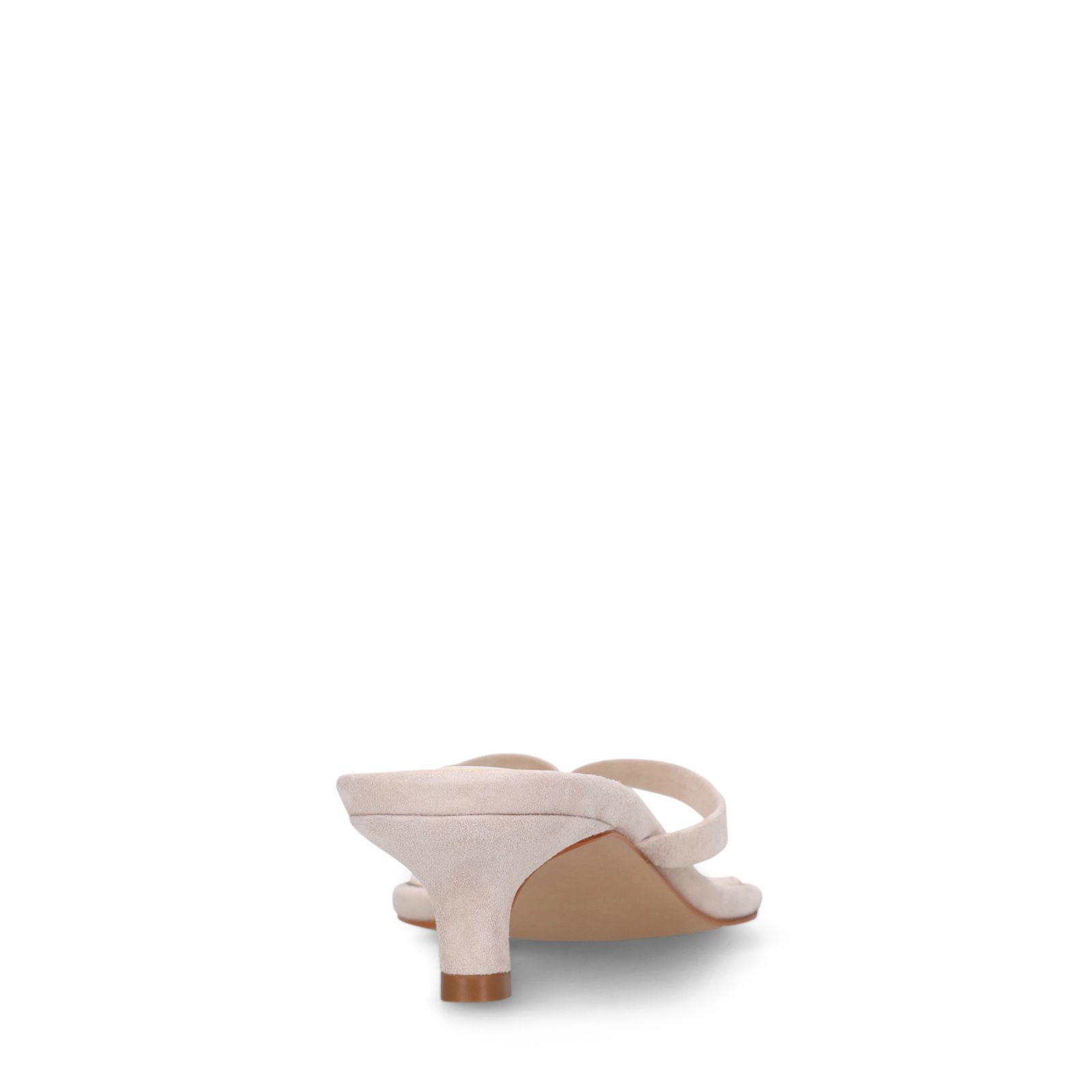 Witte suède hak slippers