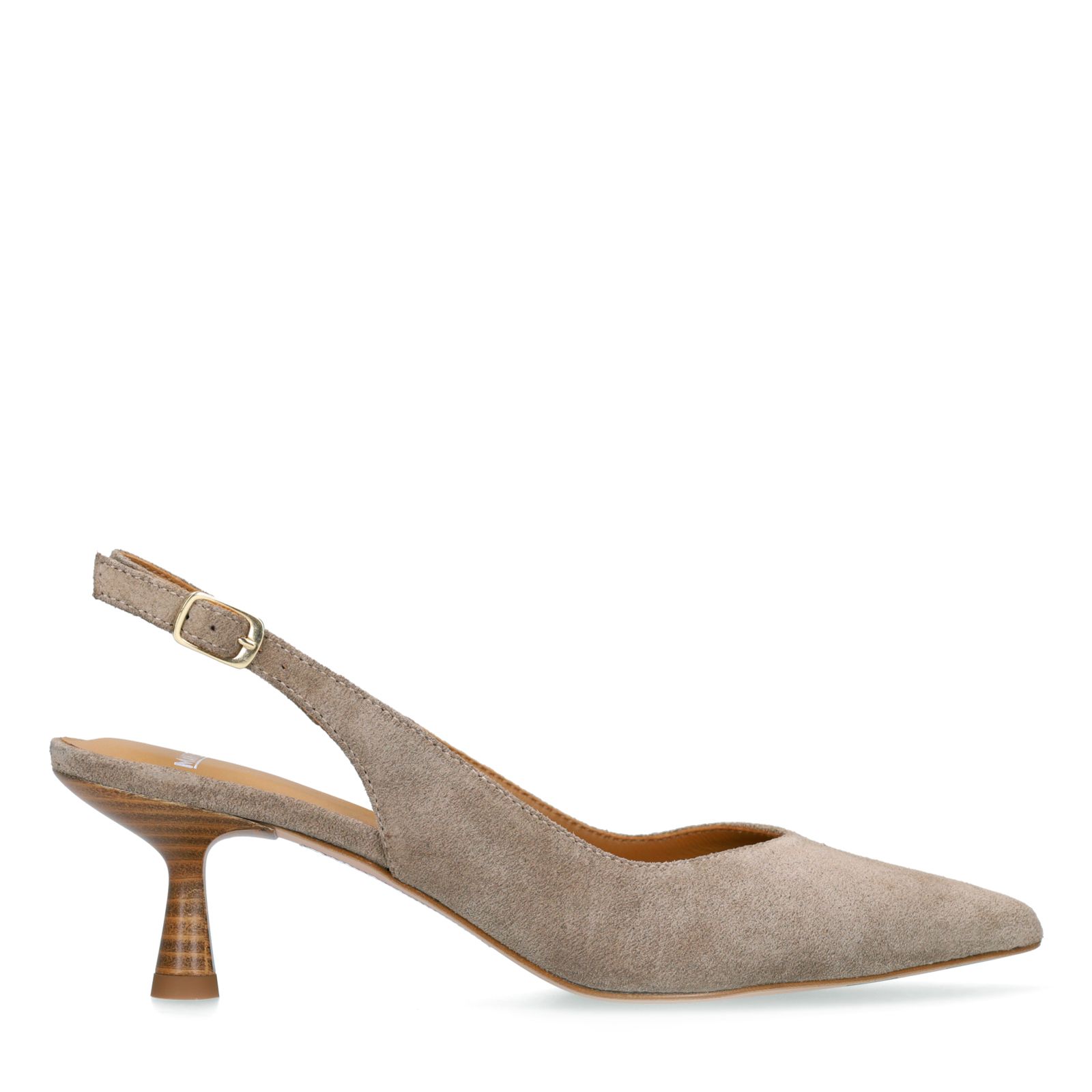 Taupe suède slingbacks