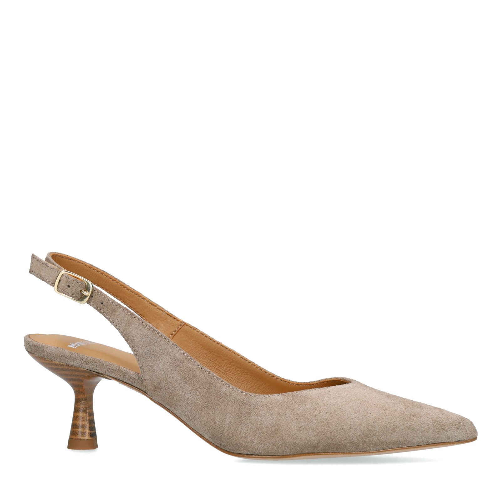 Taupe suède slingbacks