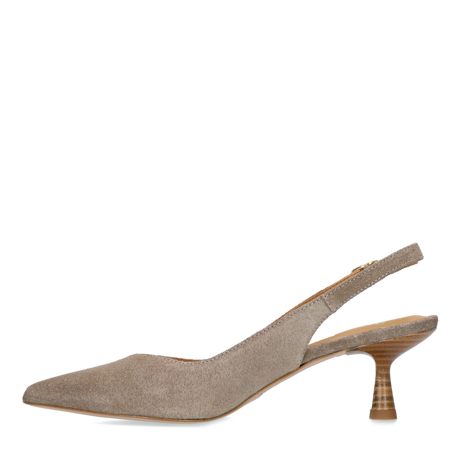 Taupe suède slingbacks