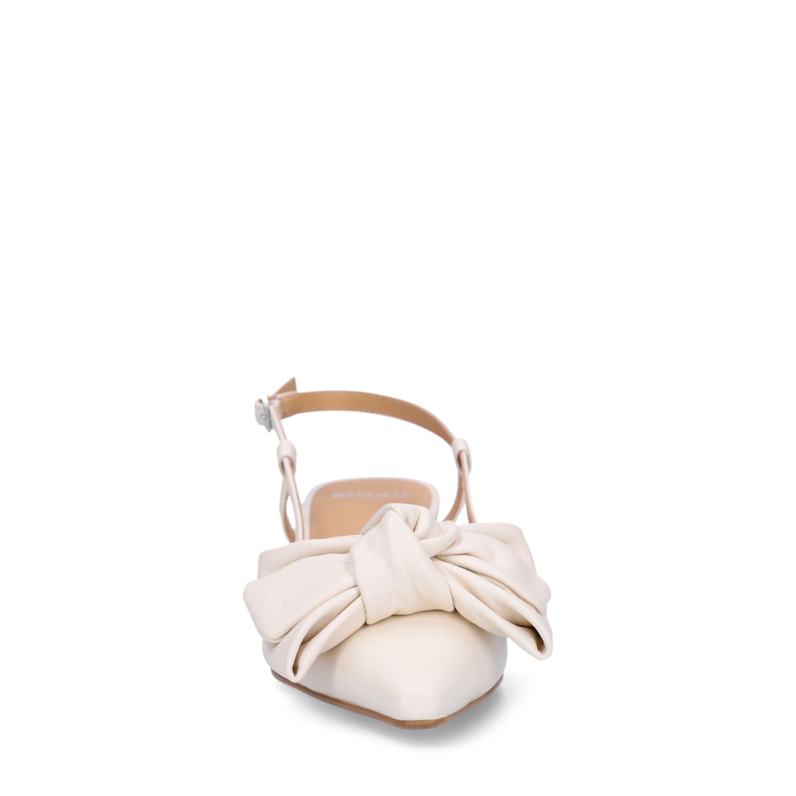 Offwhite Slingbackpumps aus Leder