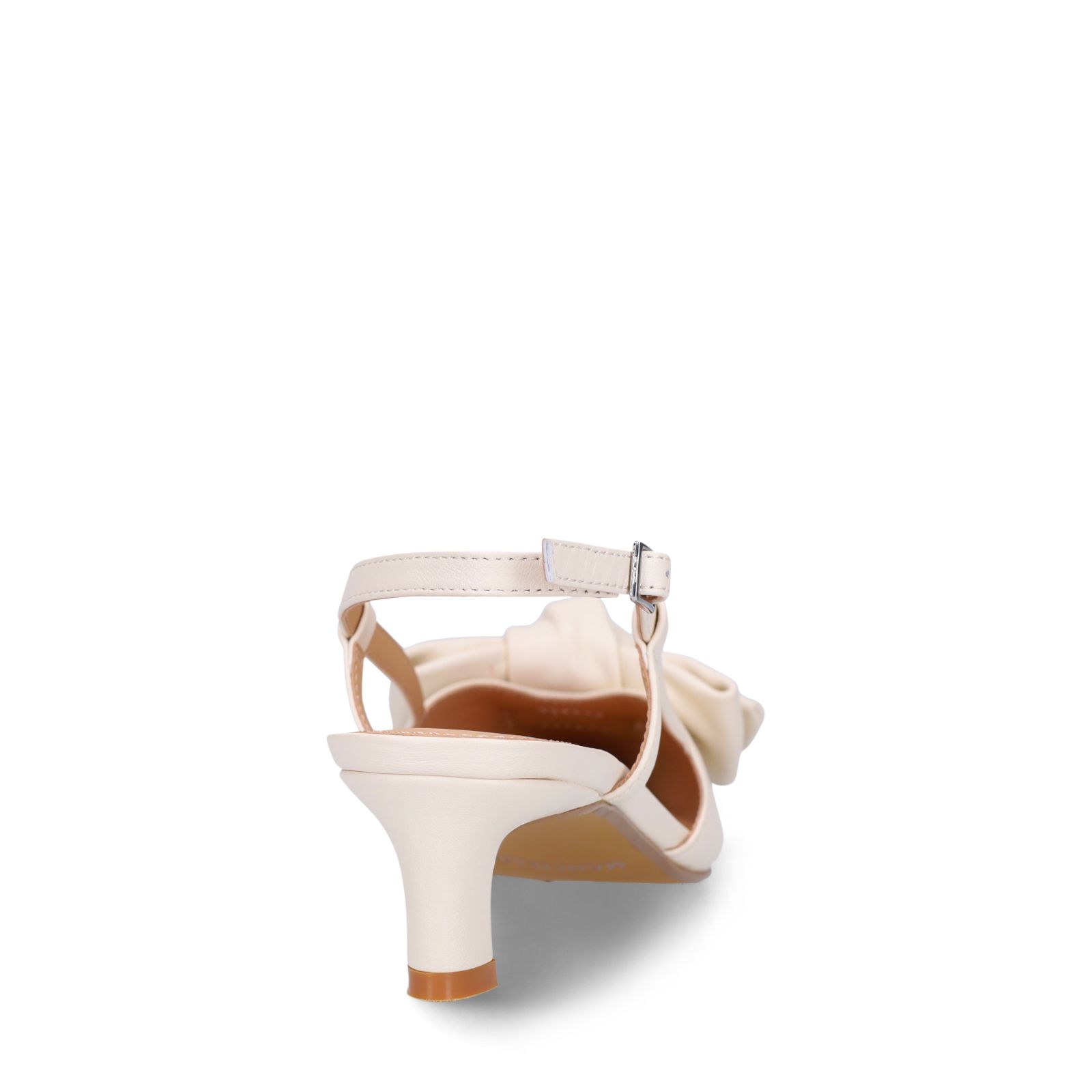 Offwhite Slingbackpumps aus Leder