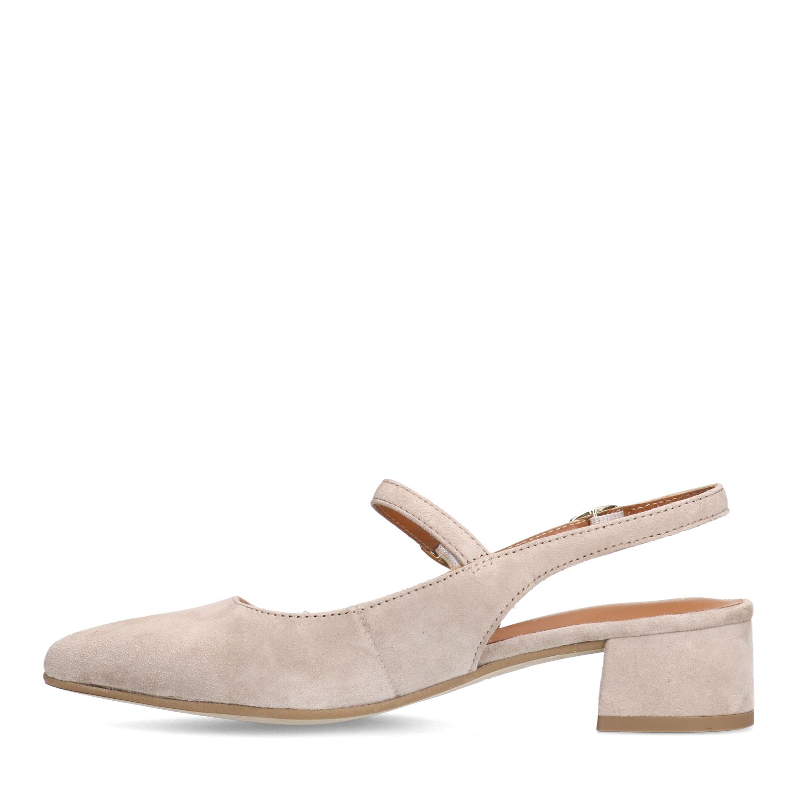 Beige suède slingbacks