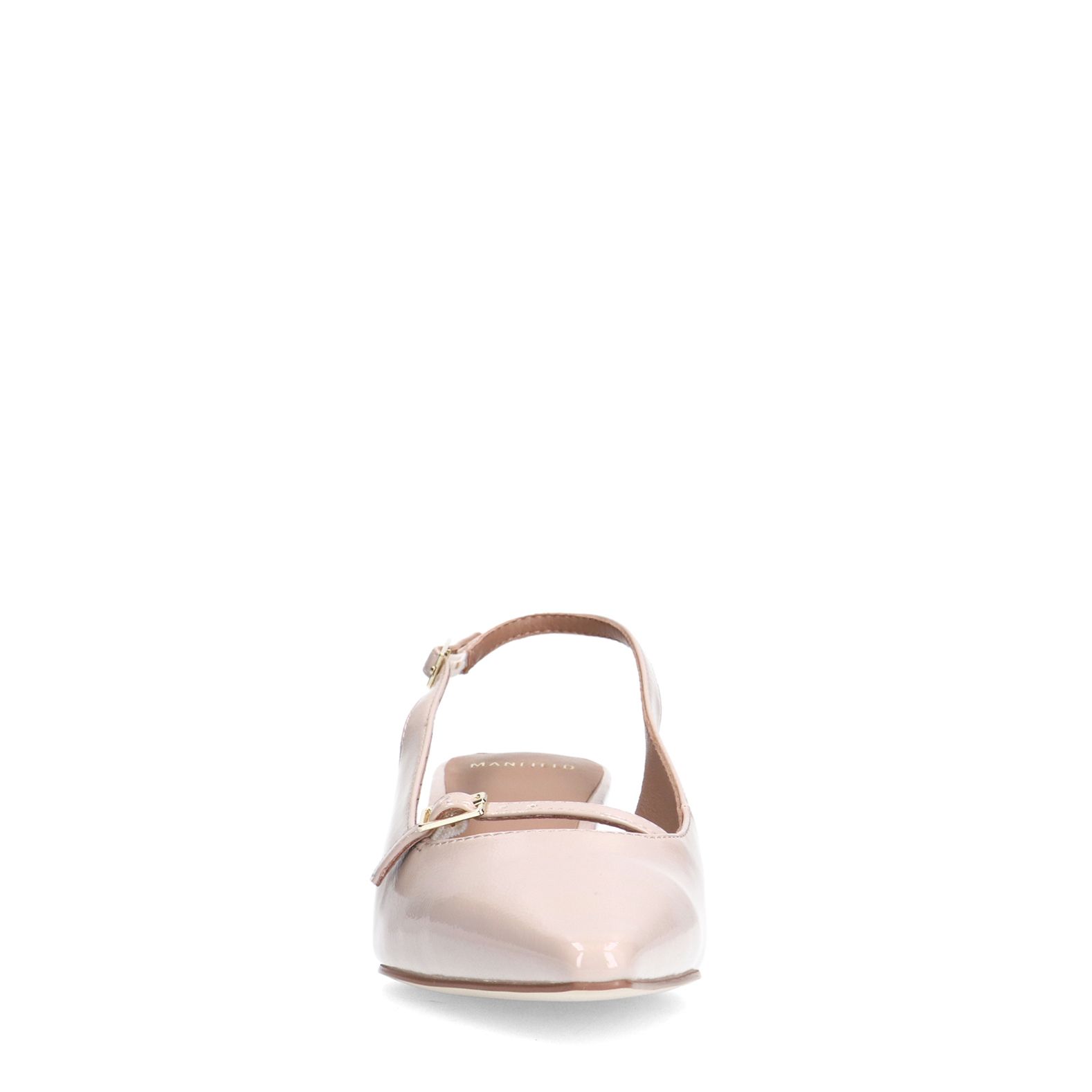 Beige lak slingbacks