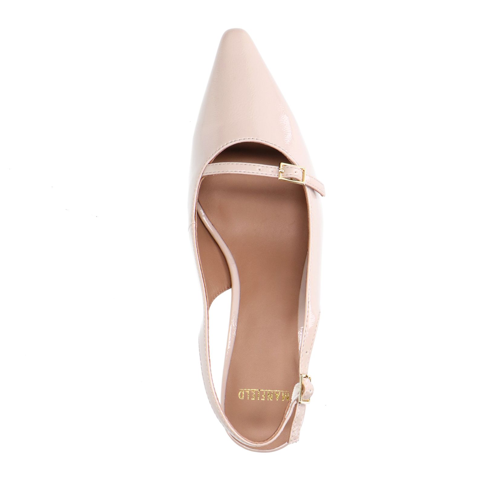 Beige lak slingbacks