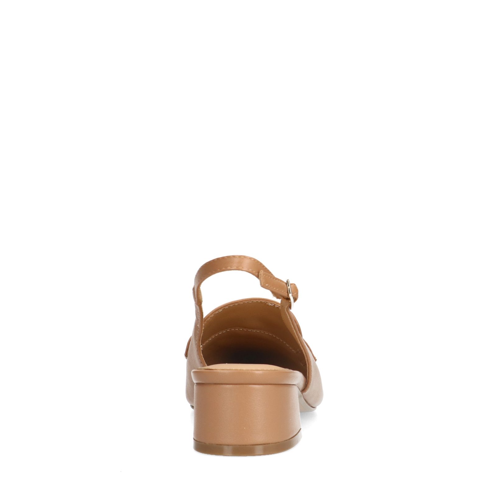 Taupefarbene Slingbackpumps aus Leder
