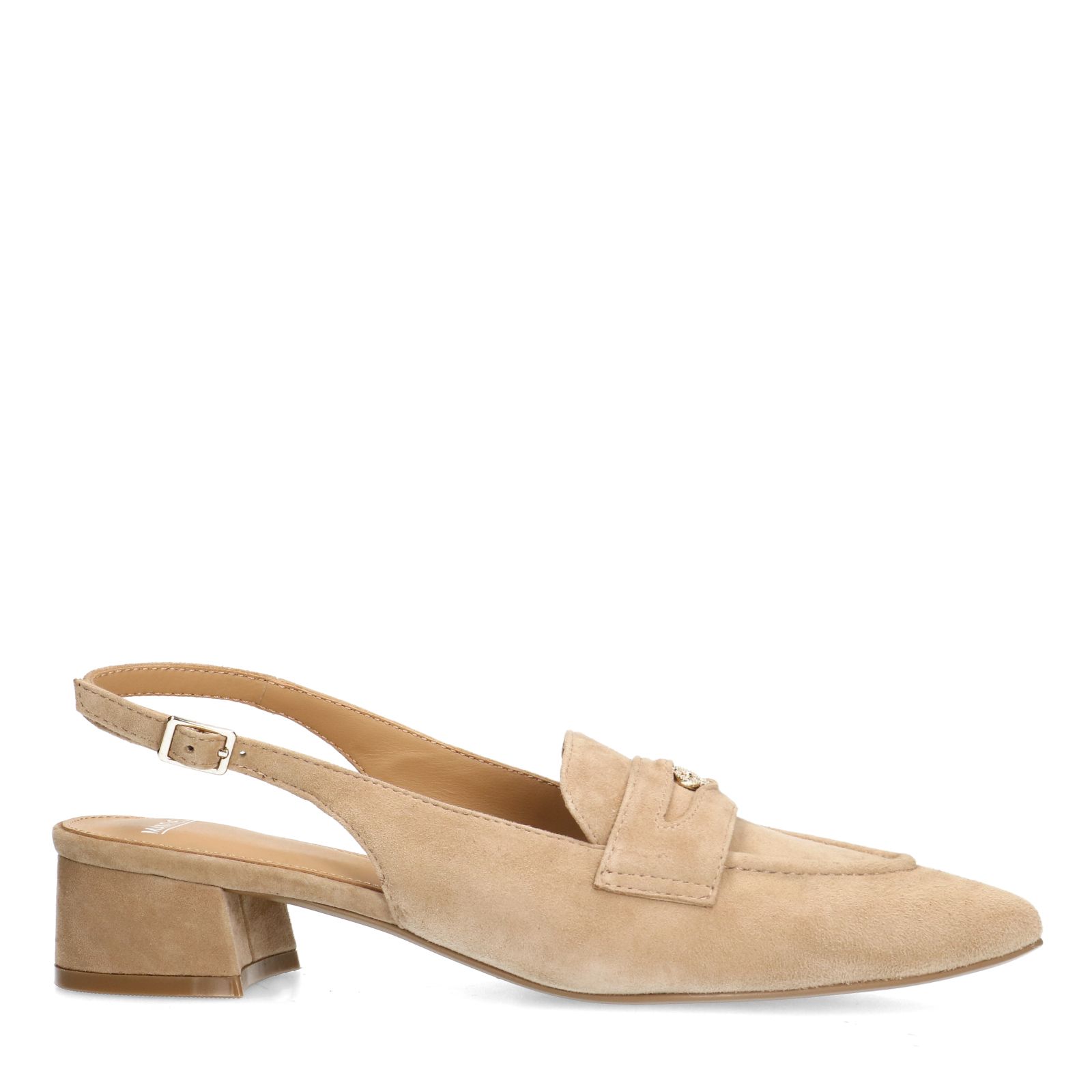 Beige suède slingbacks