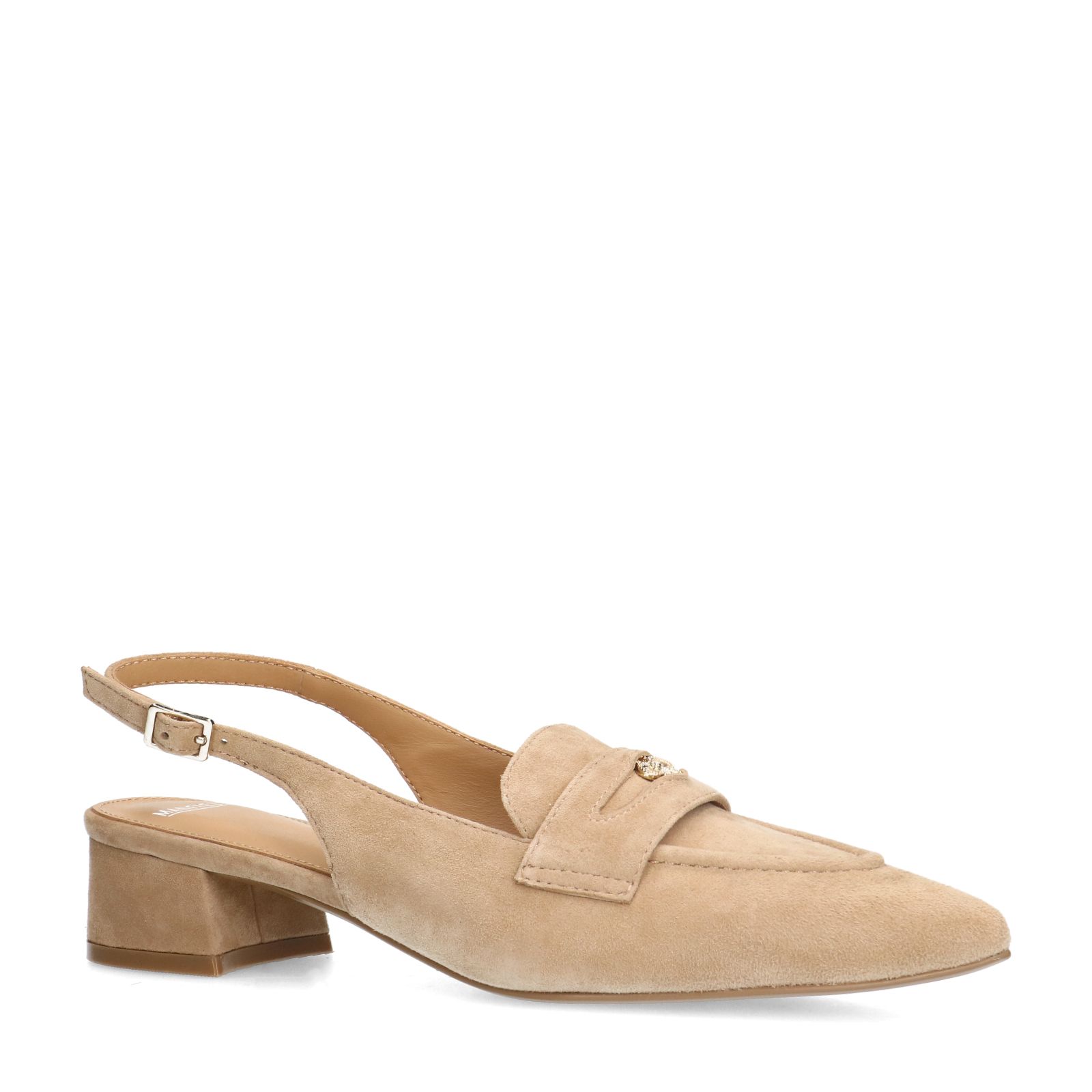 Beige suède slingbacks