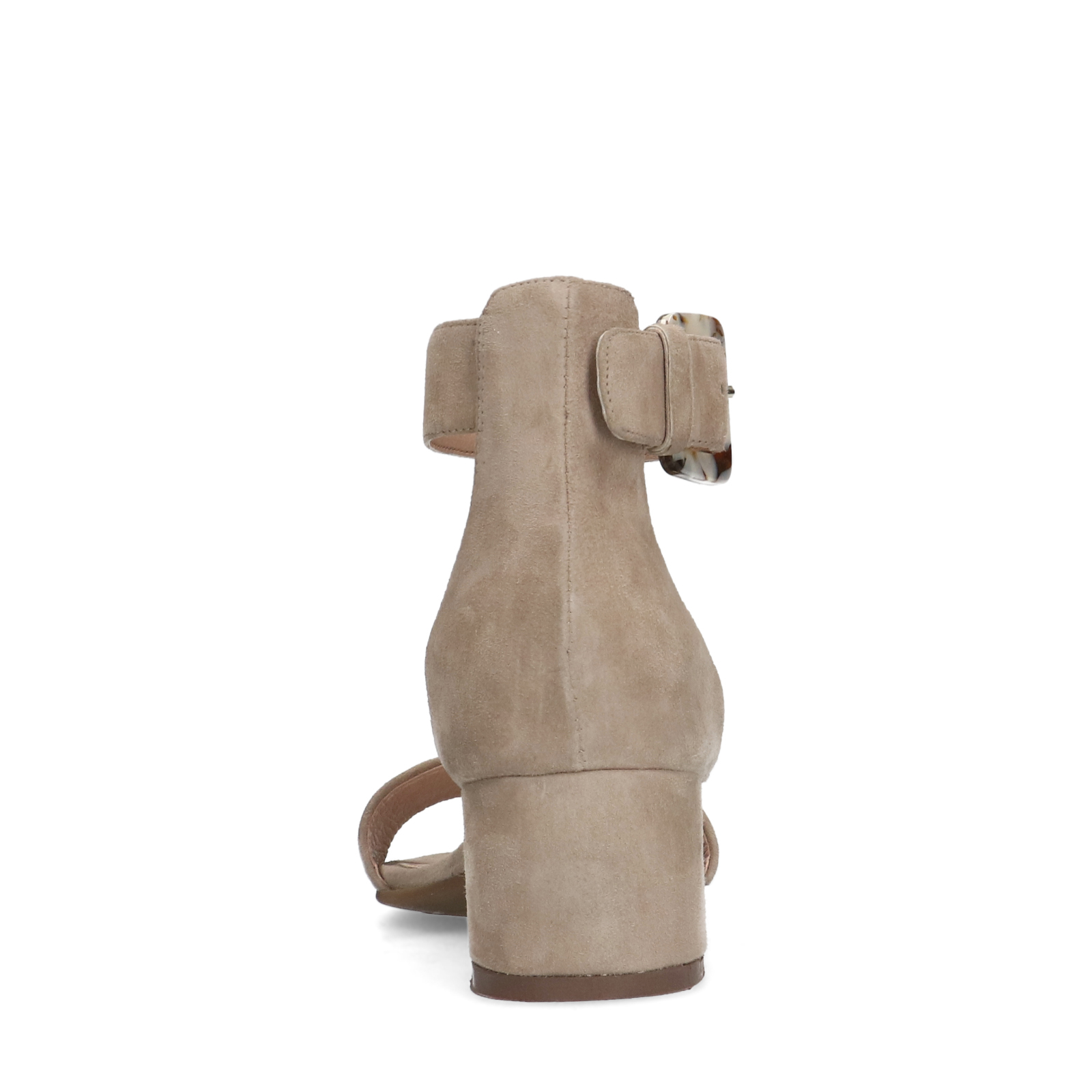 Beigefarbene Riemchenpumps aus Veloursleder | Sandaletten  