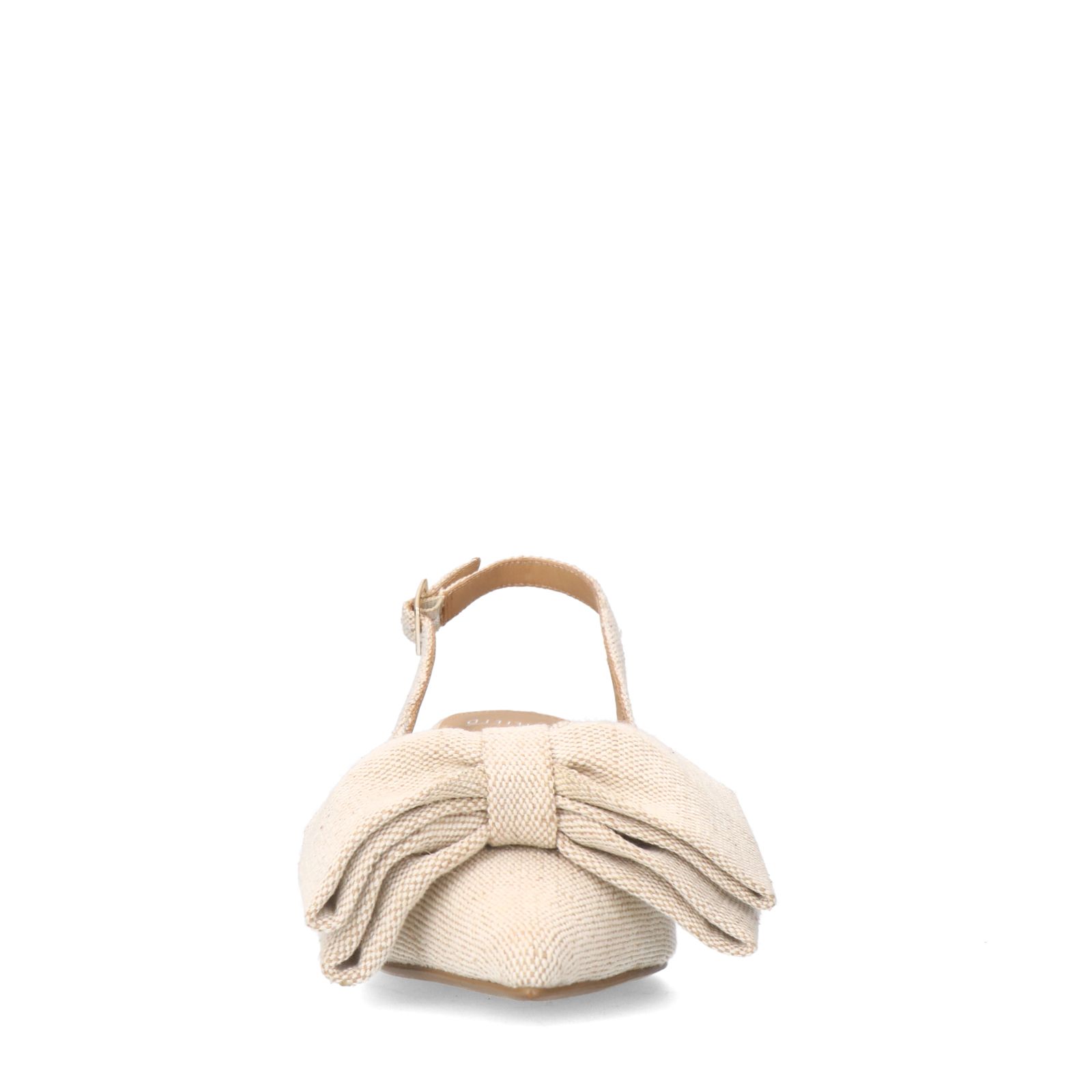 Beigefarbene Slingbackpumps mit Schleife