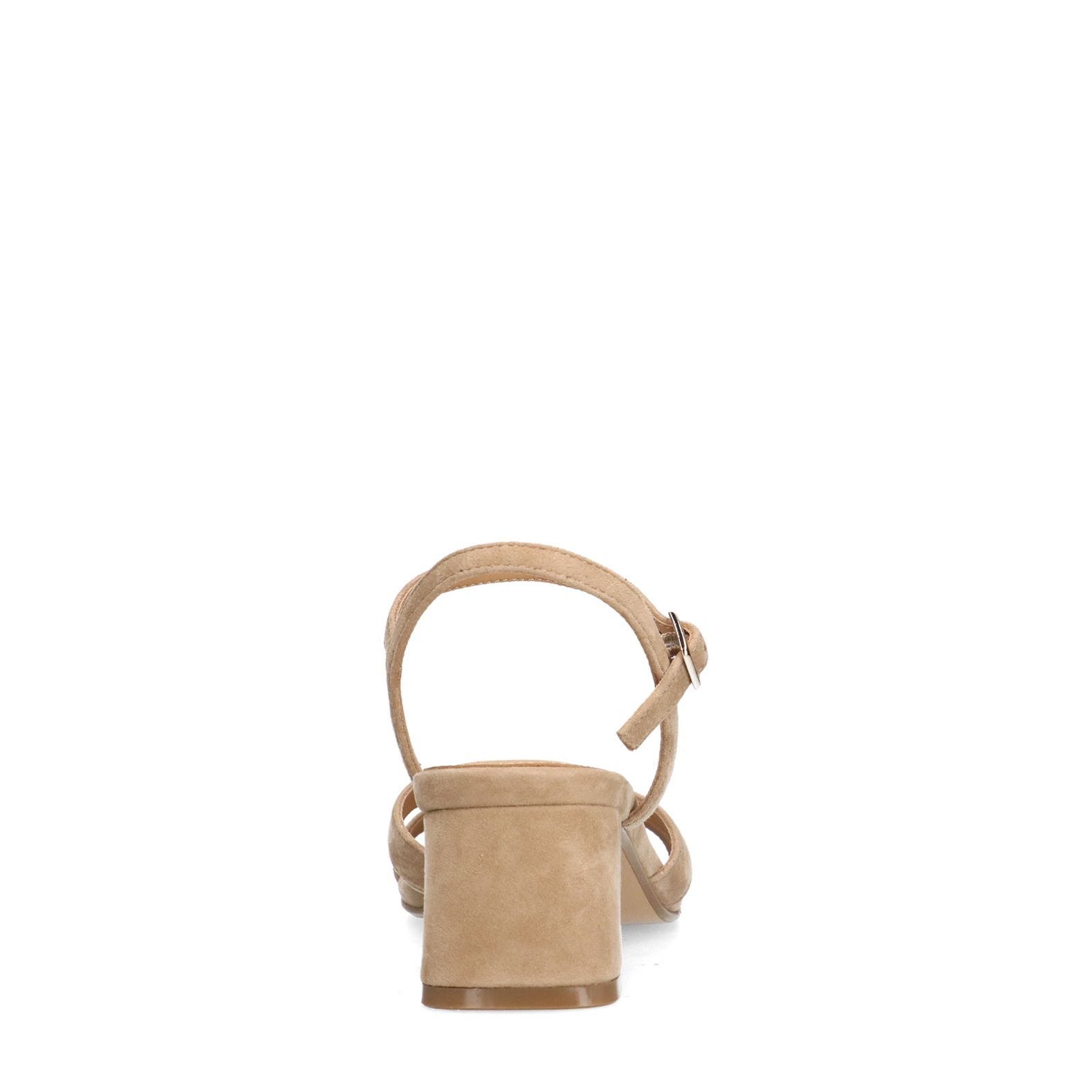 Beige suède sandalen met hak