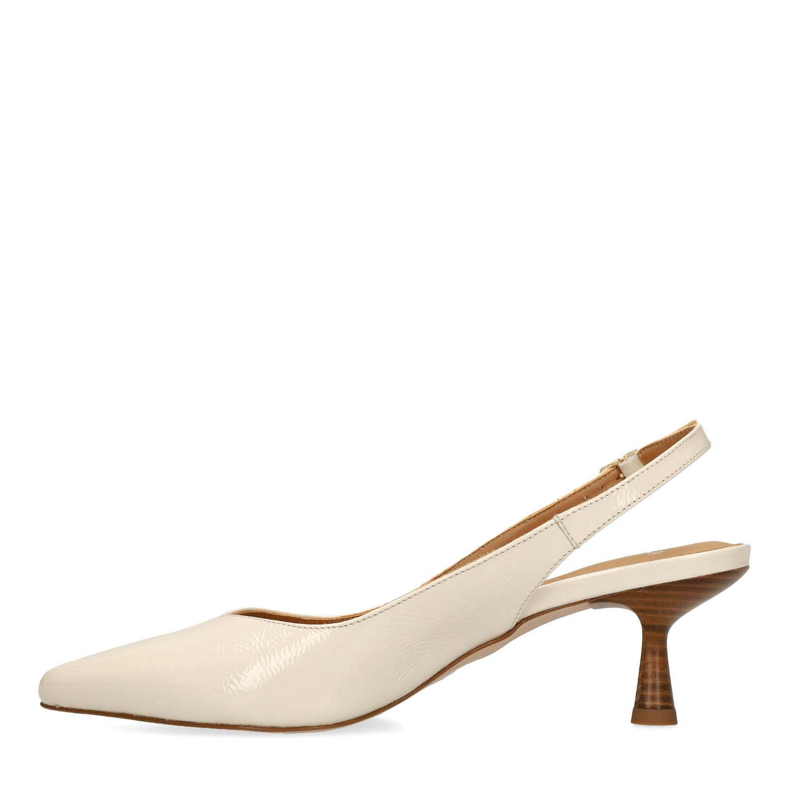 Off white lakleren slingbacks