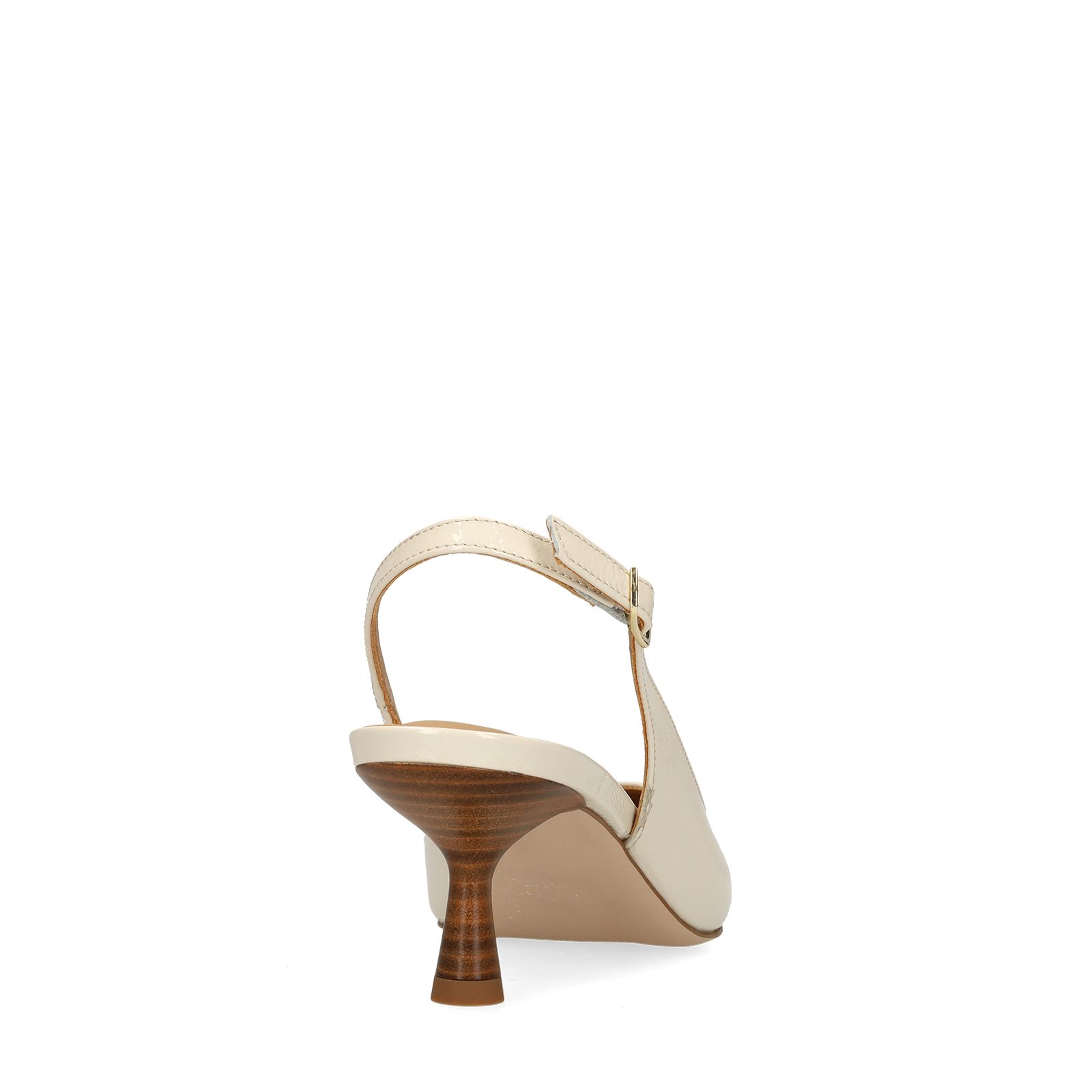 Off white lakleren slingbacks
