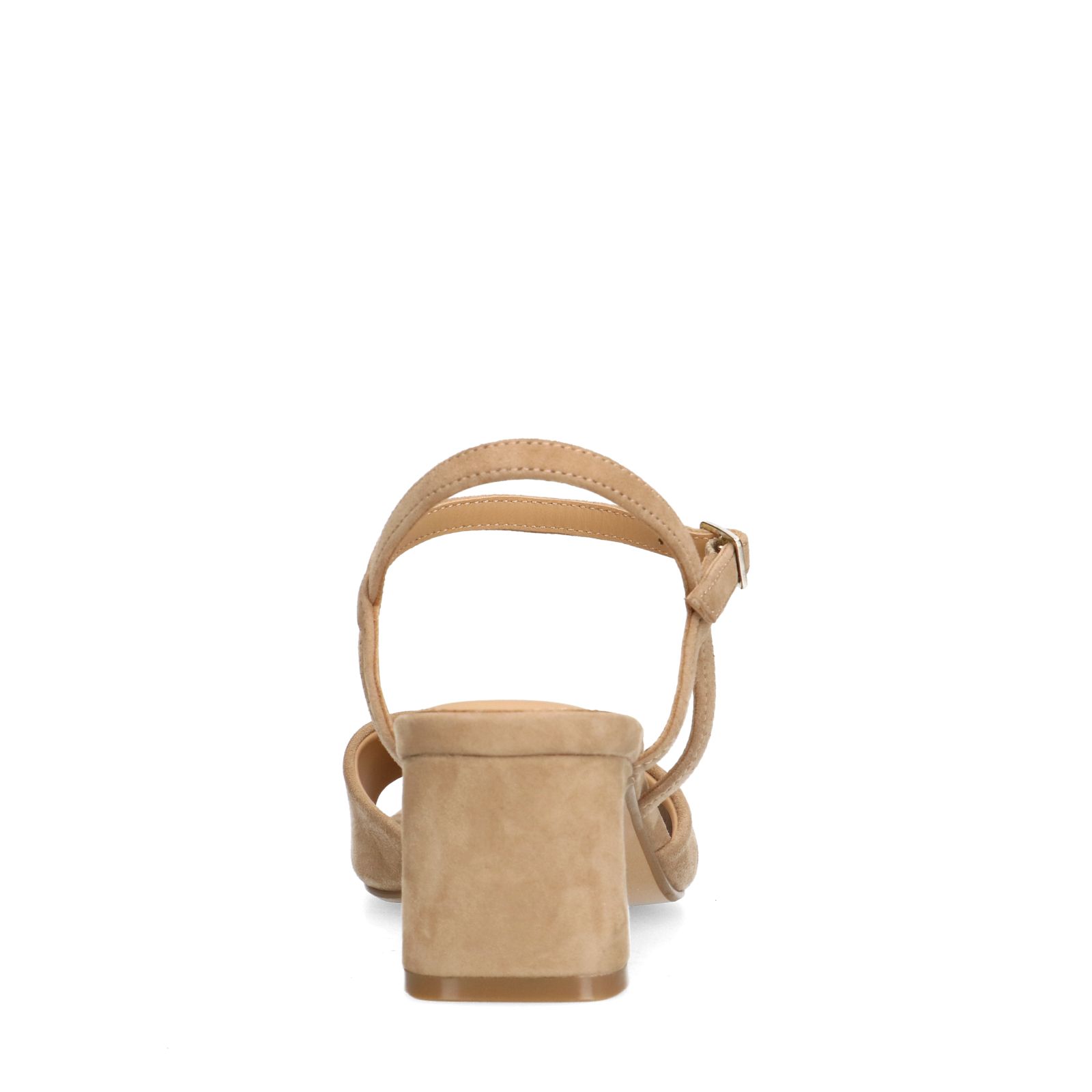 Beige suède sandalen met hak