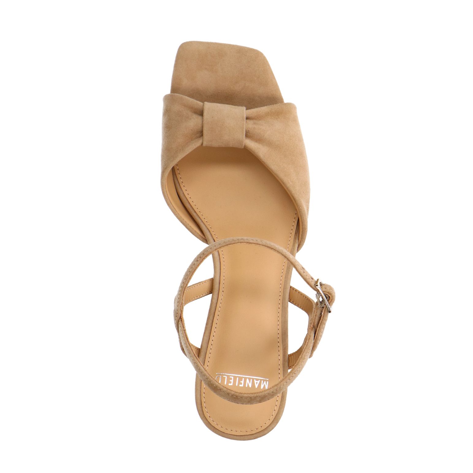 Beige suède sandalen met hak