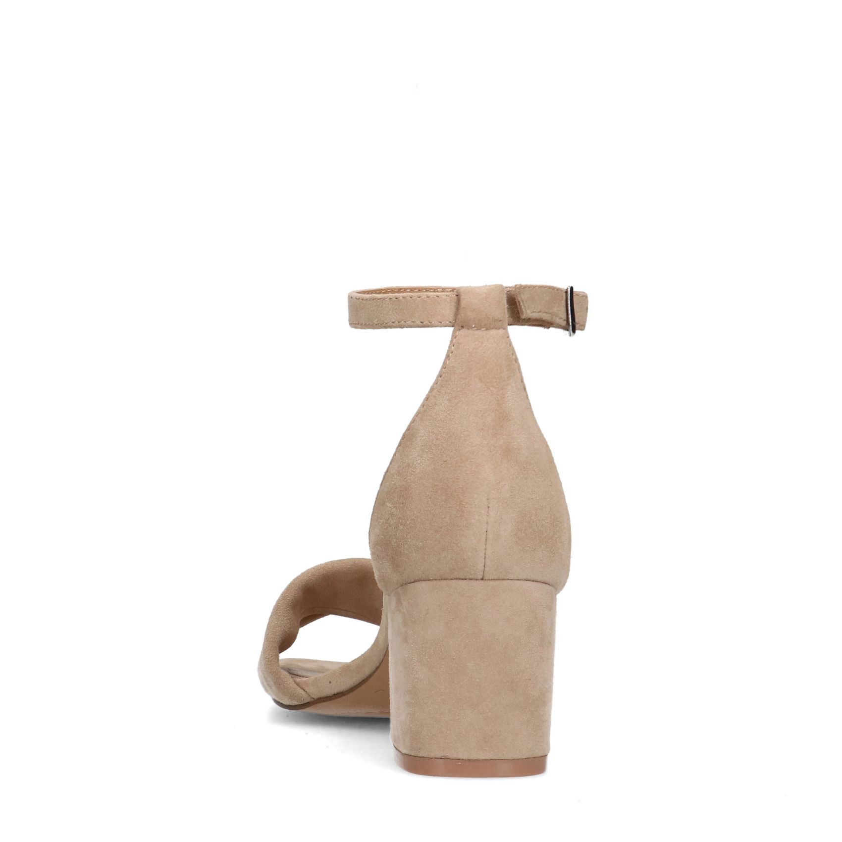 Beige suède sandalen met hak