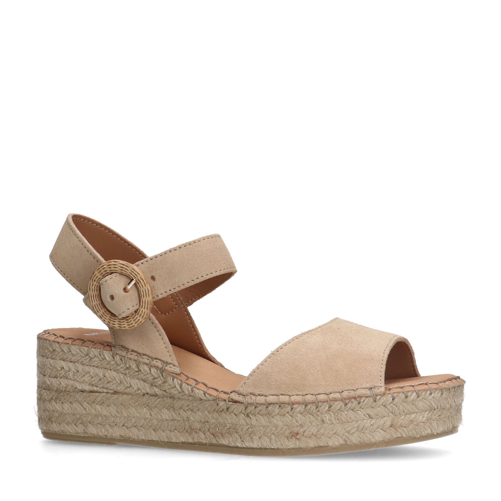 Beige suède sleehakken