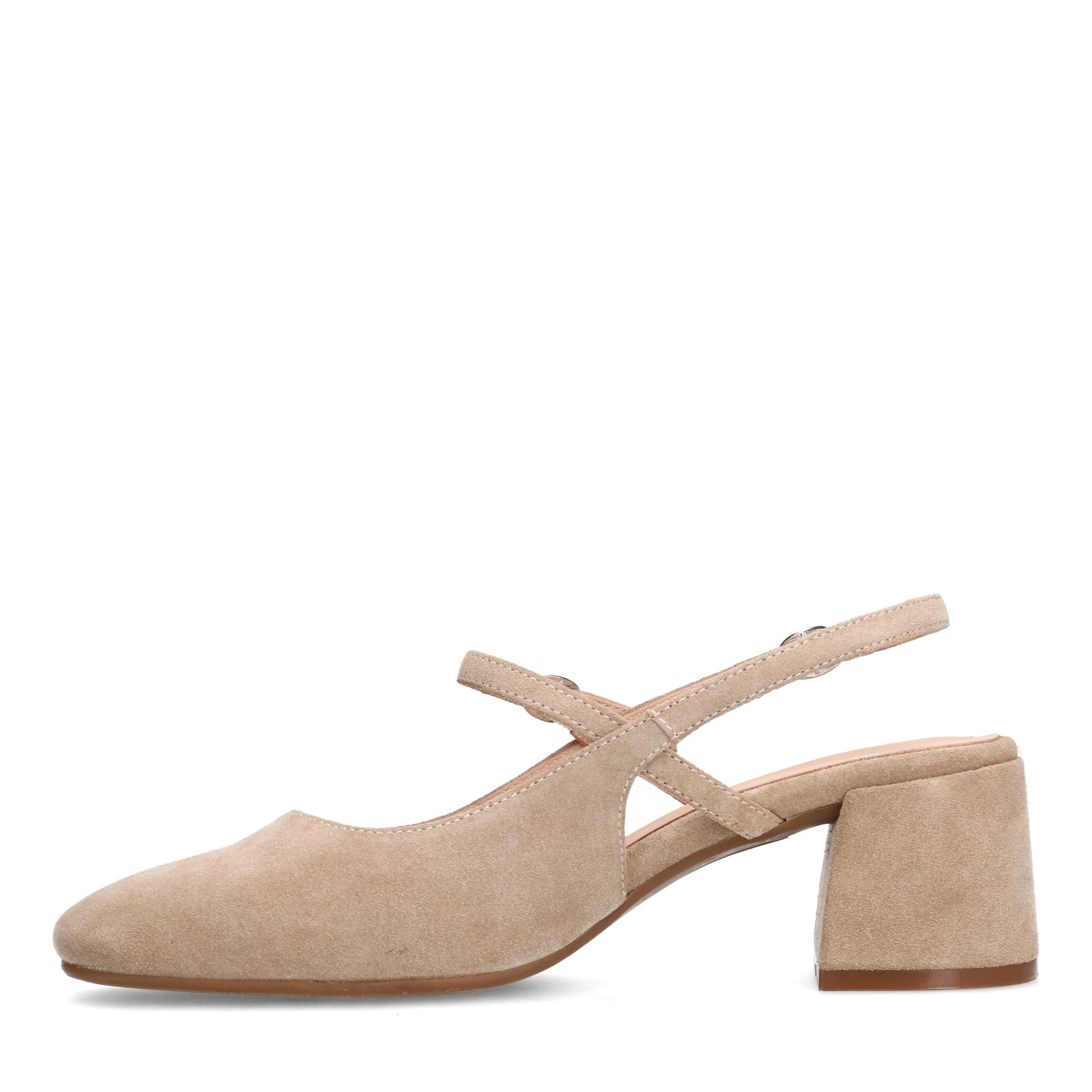 Beige suède slingbacks
