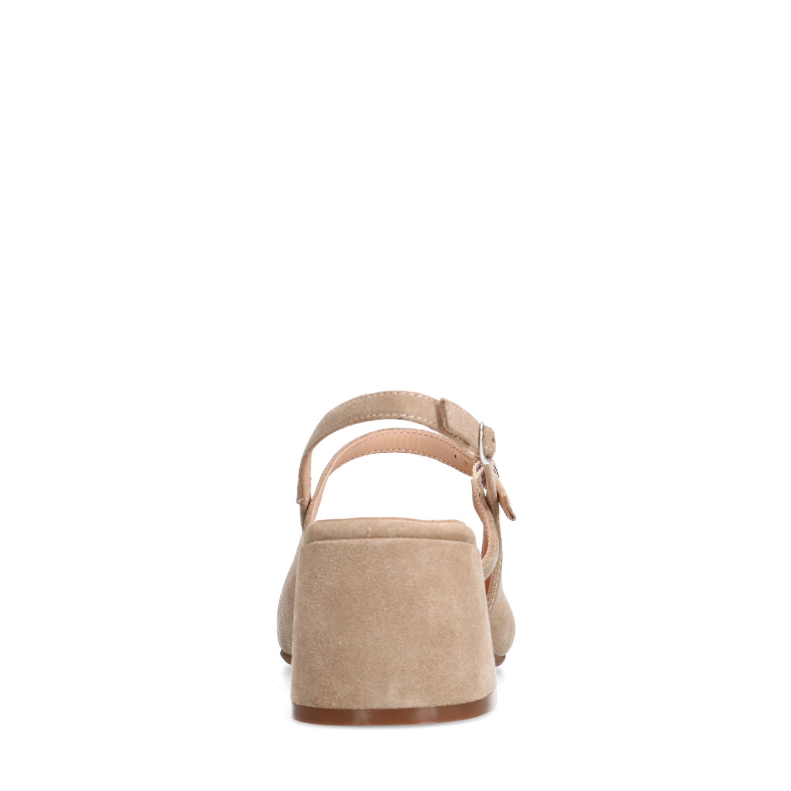 Beigefarbene Slingbackpumps aus Veloursleder