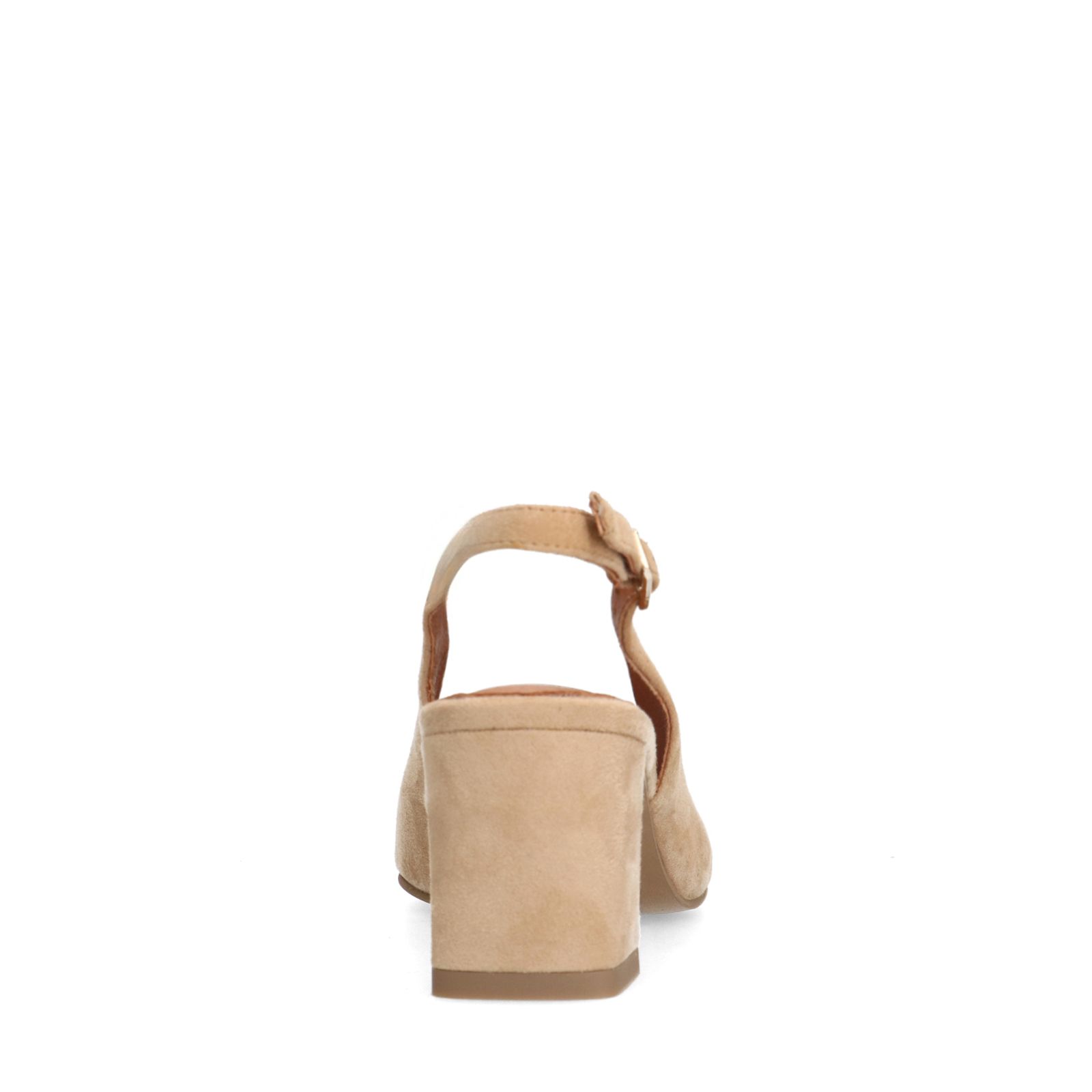 Beigefarbene Slingbackpumps aus Veloursleder