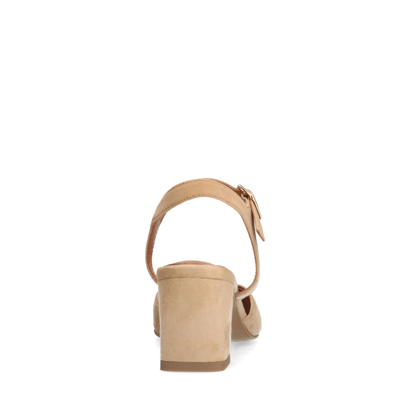 Beigefarbene Slingbackpumps aus Veloursleder