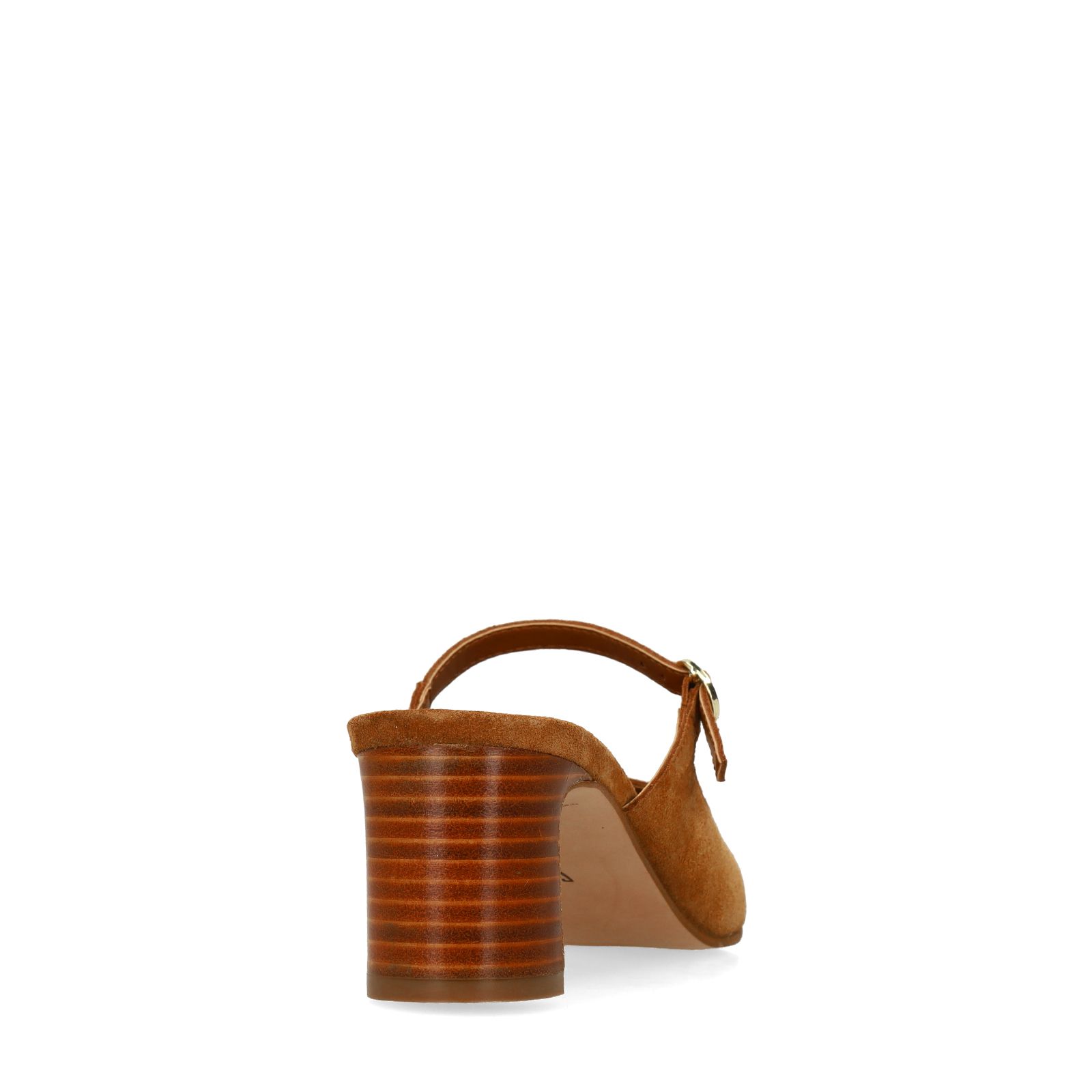 Cognacfarbene Veloursleder-Sandaletten