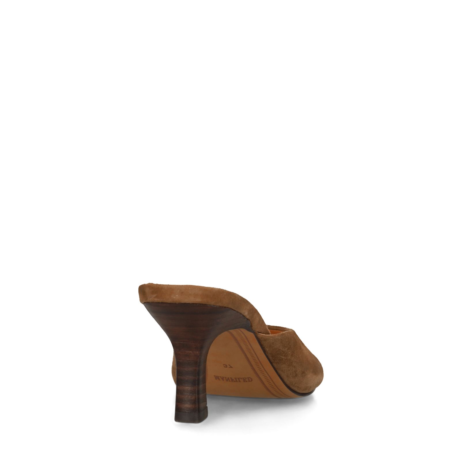 Cognacfarbene Veloursleder-Sandaletten
