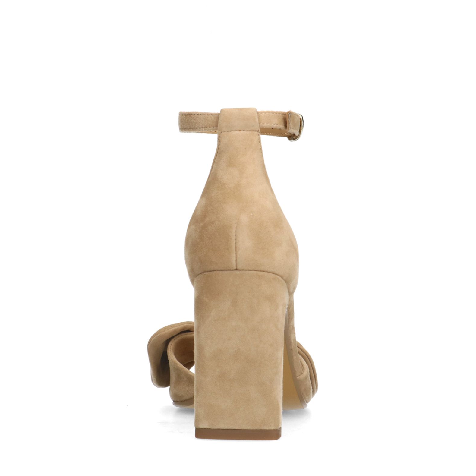 Beige suède sandalen met hak