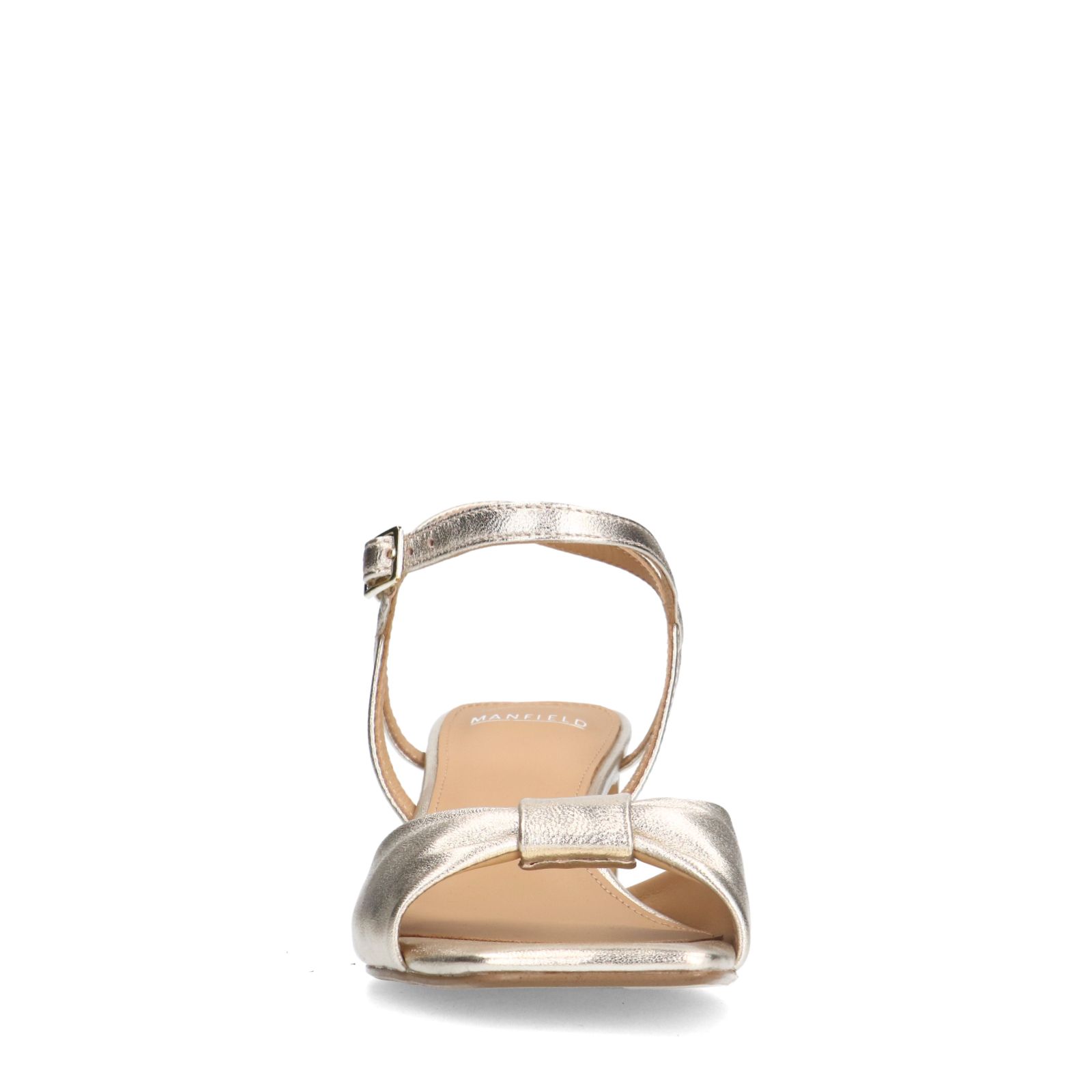 Gouden leren sandalen met hak