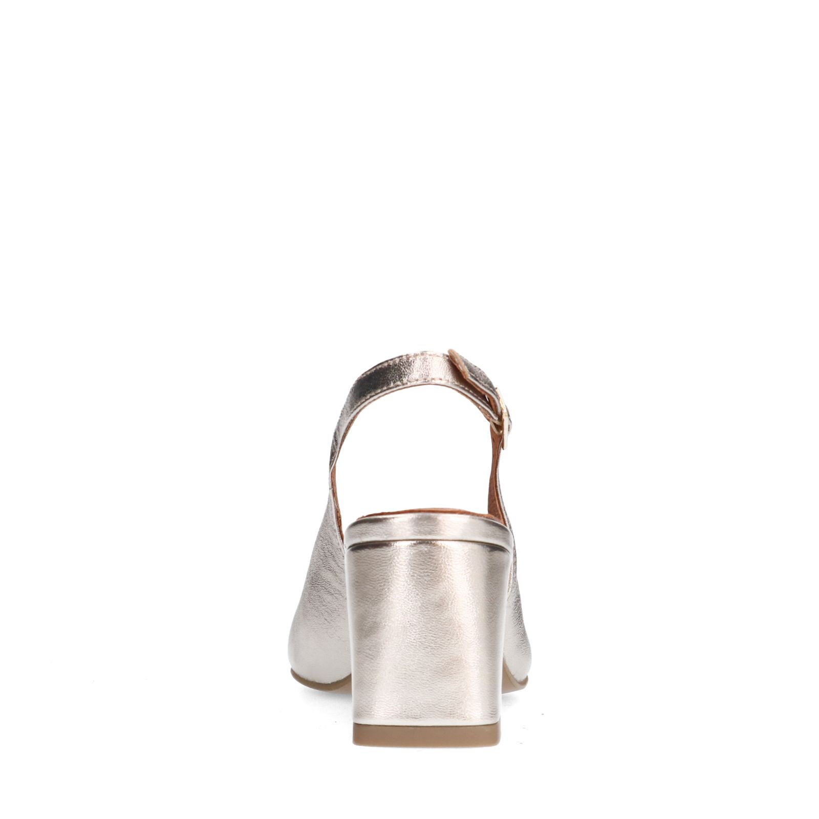Goldfarbene Slingbackpumps aus Leder